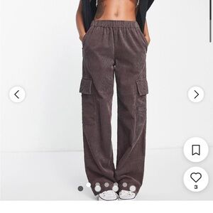 ASOS brown corduroy cargo trousers